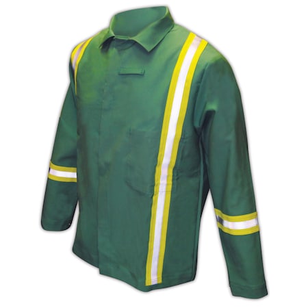 Magid Jackets, Cotton, Snaps Closure, Hi-Viz Yellow, Medium IND2530HV-M